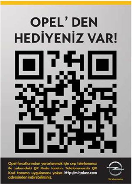 QR Kod İle Opel Müşterilerine Özel Fırsatlar.