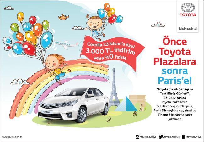 Toyota’ları  23 Nisan’da Test Eden Müşteriler Disneyland Tatili Kazanıyor