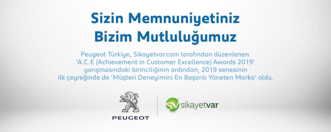 Peugeot, 2019’un ilk çeyreğinde de ‘Müşteri Deneyimini En Başarılı Yöneten Marka’ oldu