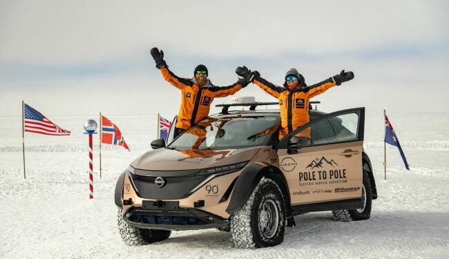 Kutuptan Kutba elektrikli araç seferi, Güney Kutbuna ulaştı