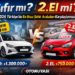 Türkiye’de 2026 En Ucuz Sıfır ve 2. El A ve B segment Araçları, Fiyat Karşılaştırma Tablosu!
