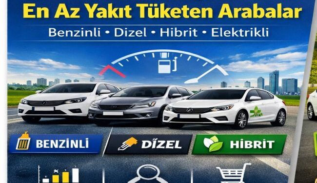 2026 Türkiye’de En Az Yakıt Tüketen Arabalar (Benzinli, Dizel, Hibrit ve Elektrikli)